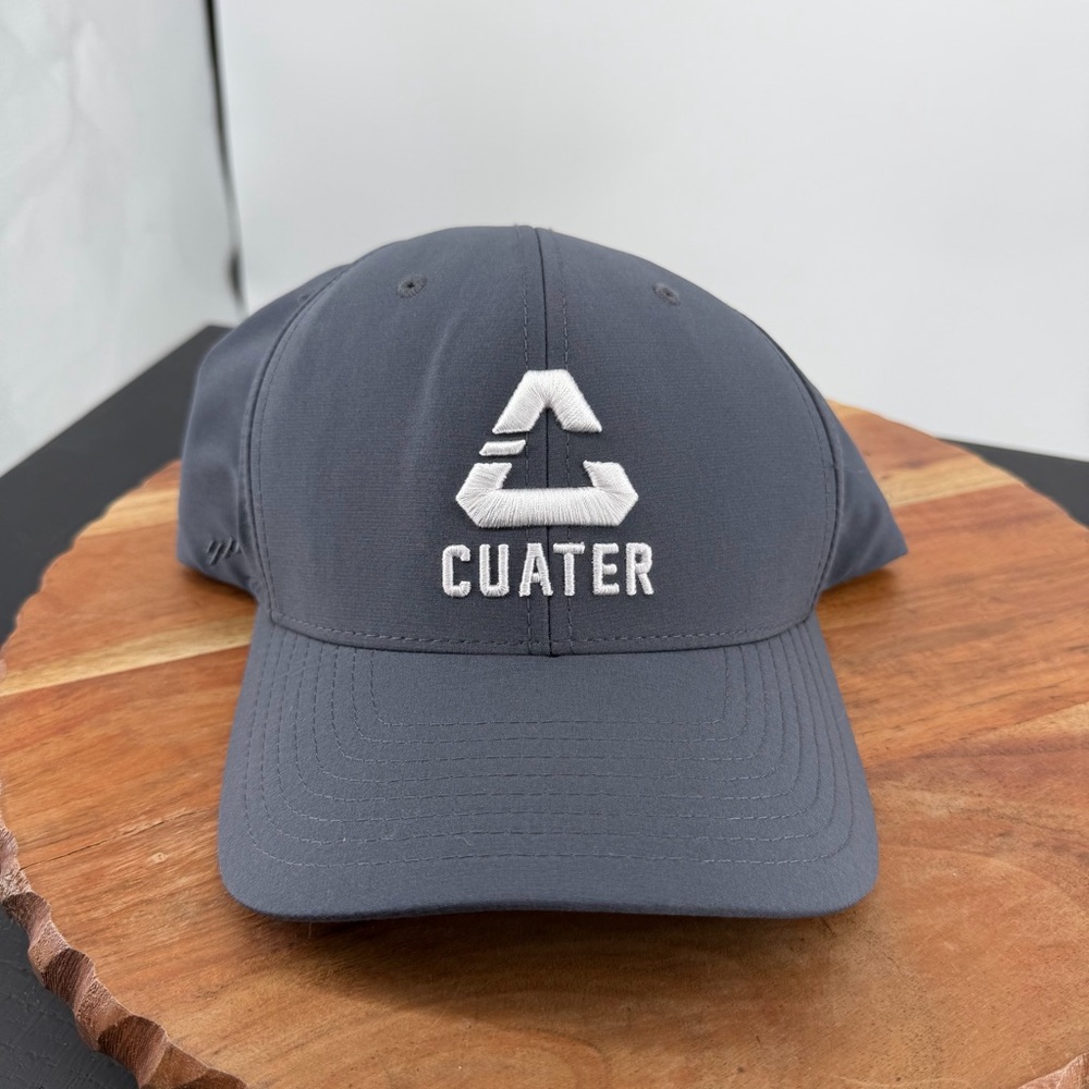 Cuater by Travis Mathew Flex Fit Tech golf hat slate gray white‎ embroidered